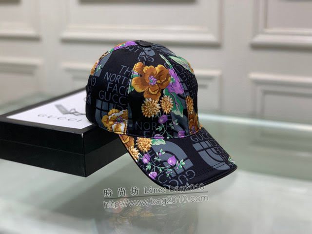 Gucci北面聯名款帽子 古馳男女同款小碎花棒球帽鴨舌帽  mm1718